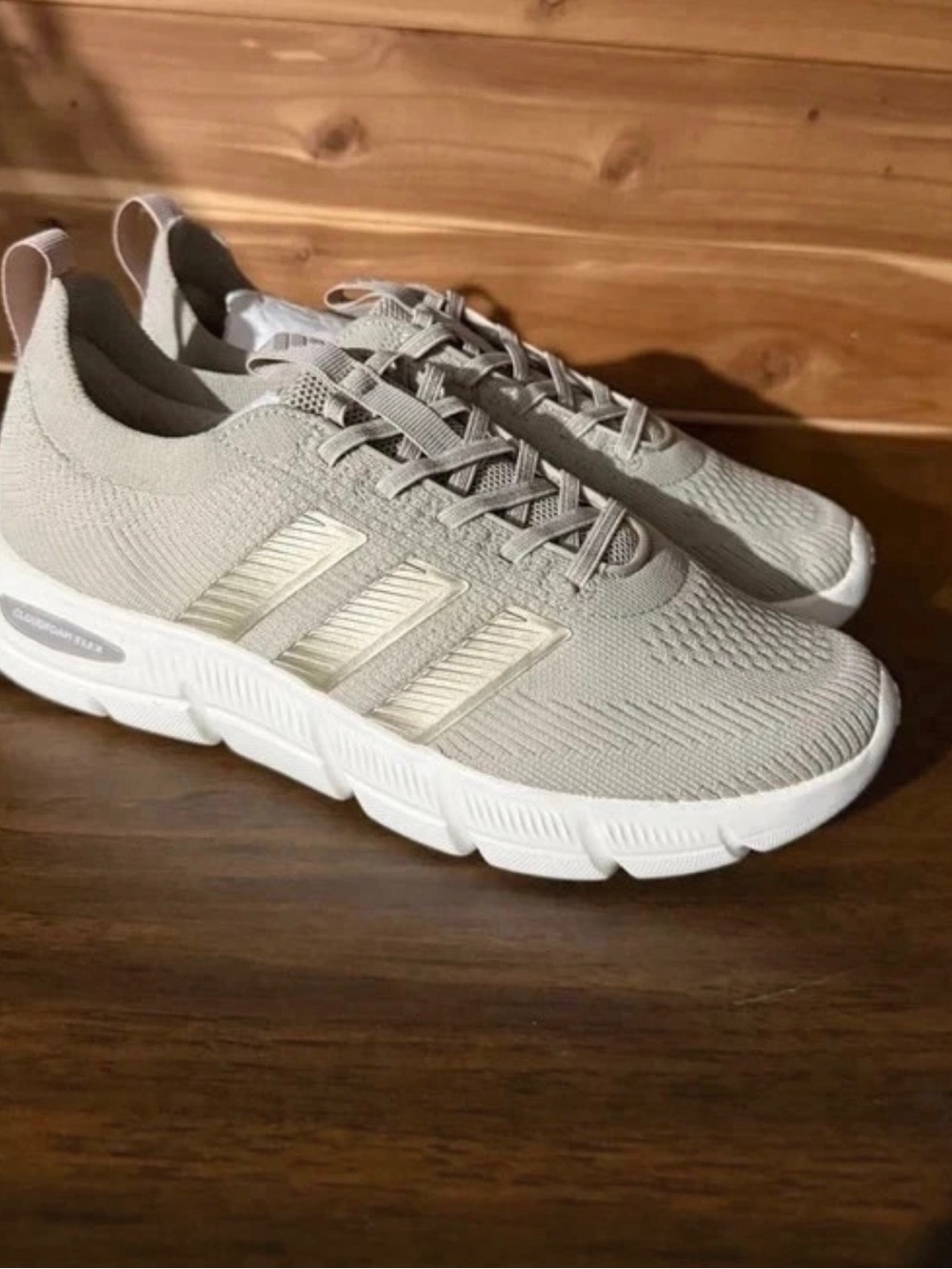 adidas Women's Knit Running Shoes - Light Taupe 8W